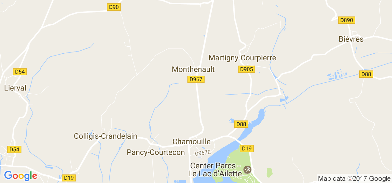 map de la ville de Monthenault