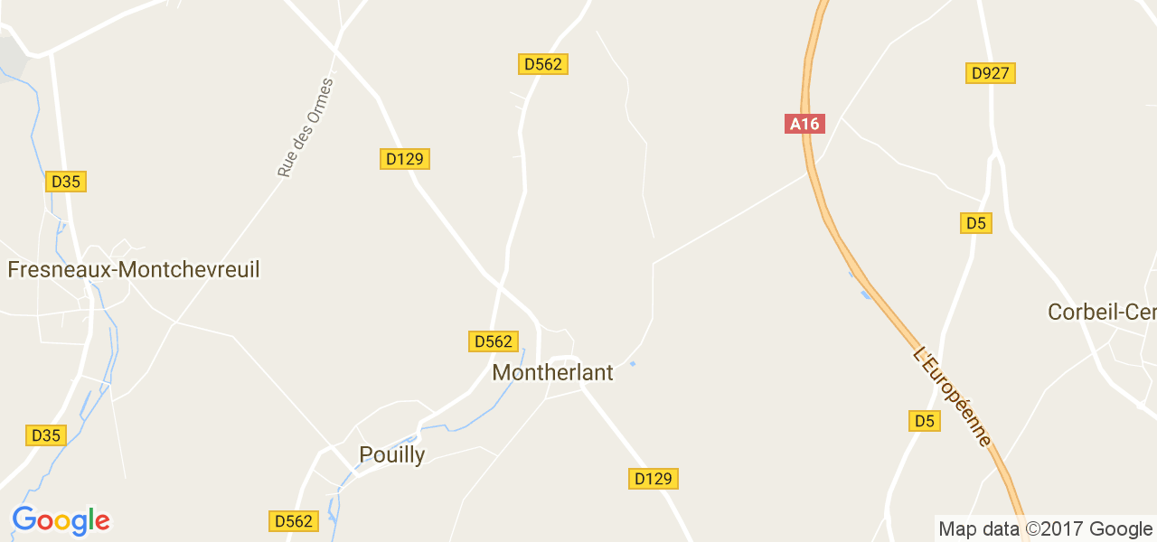 map de la ville de Montherlant