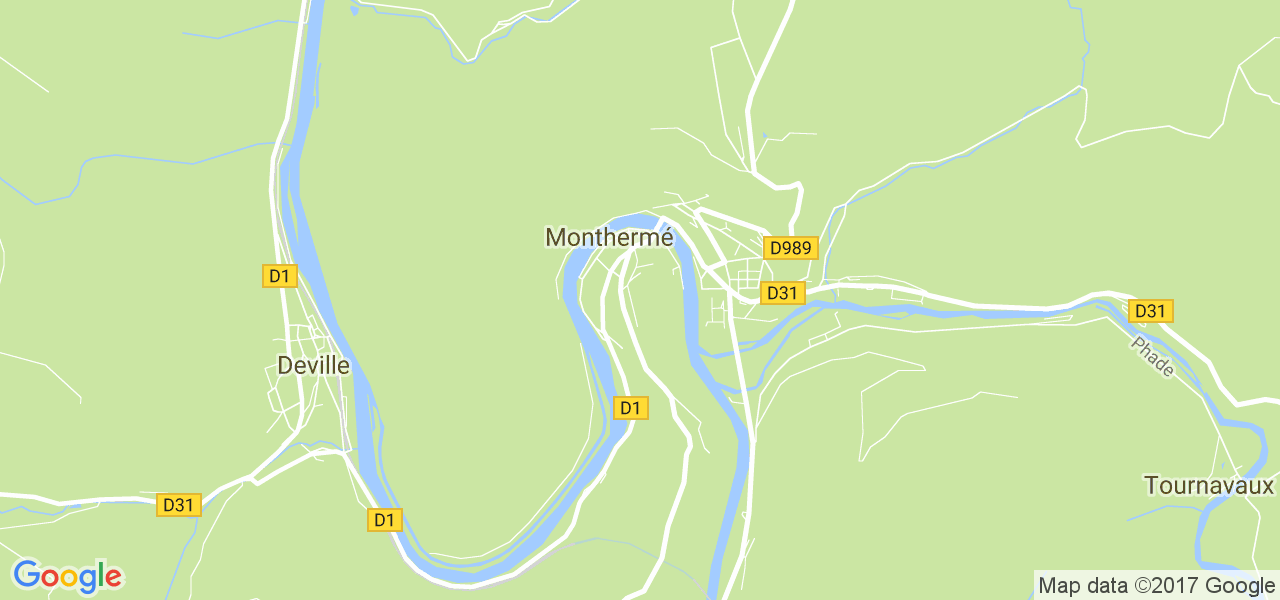 map de la ville de Monthermé