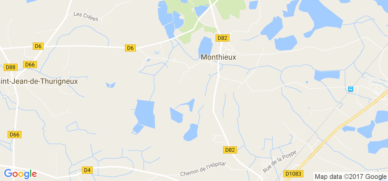 map de la ville de Monthieux