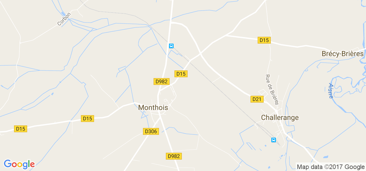 map de la ville de Monthois