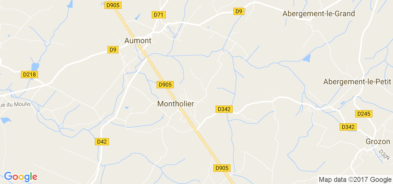 map de la ville de Montholier