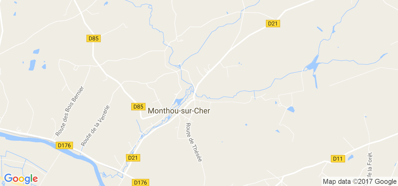 map de la ville de Monthou-sur-Cher