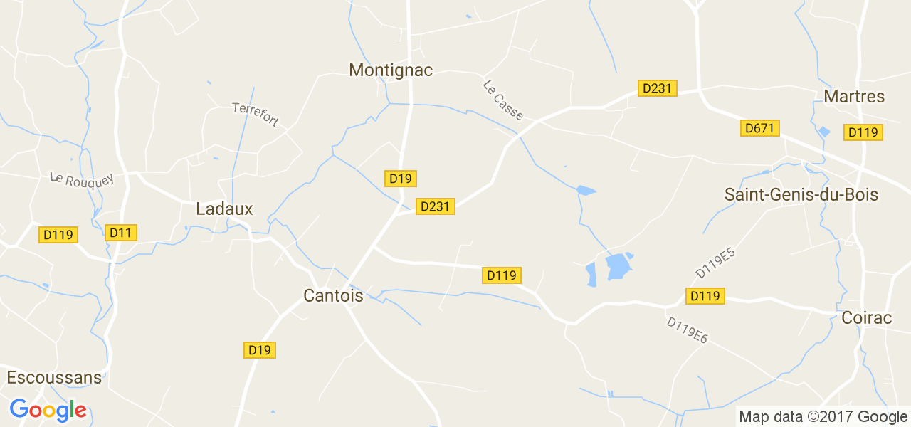 map de la ville de Montignac