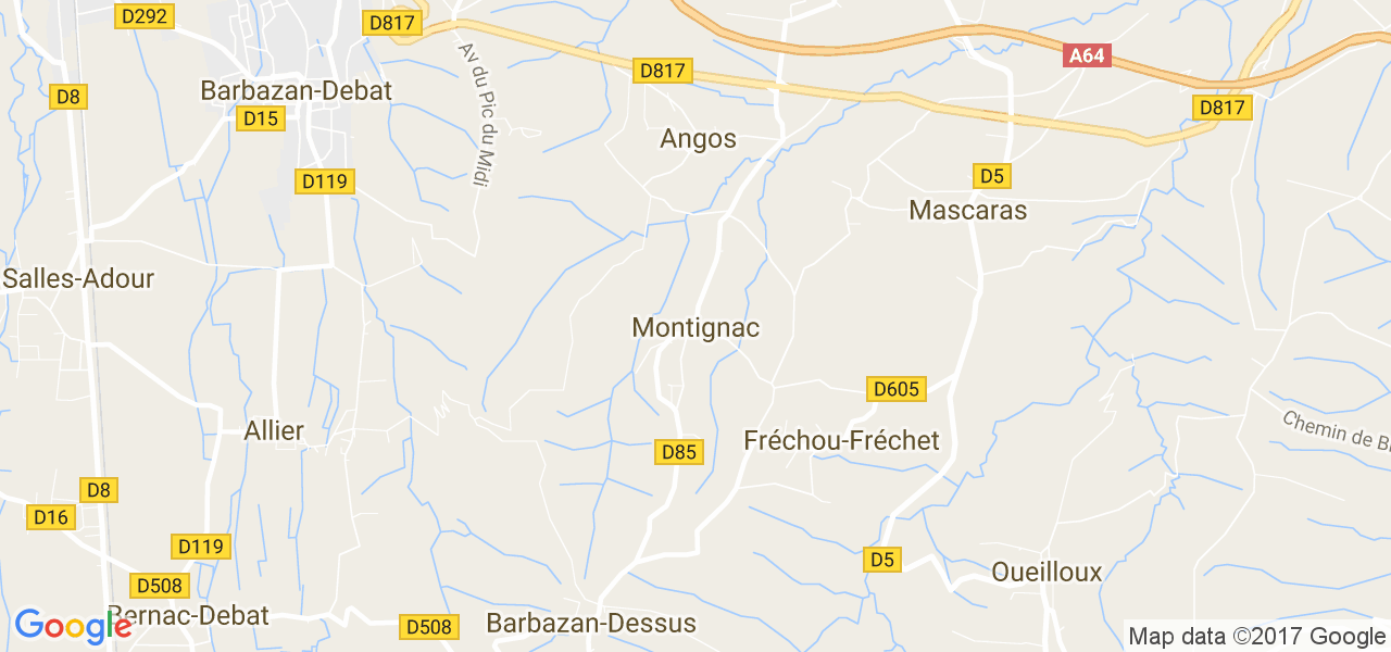 map de la ville de Montignac