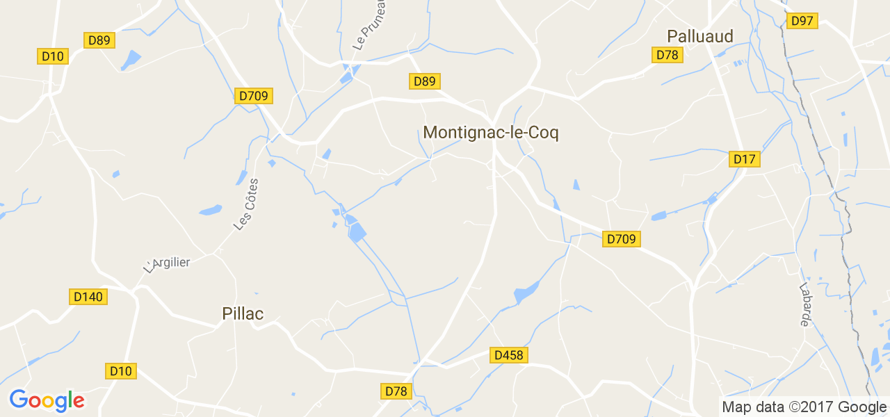 map de la ville de Montignac-le-Coq