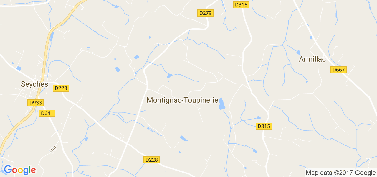 map de la ville de Montignac-Toupinerie