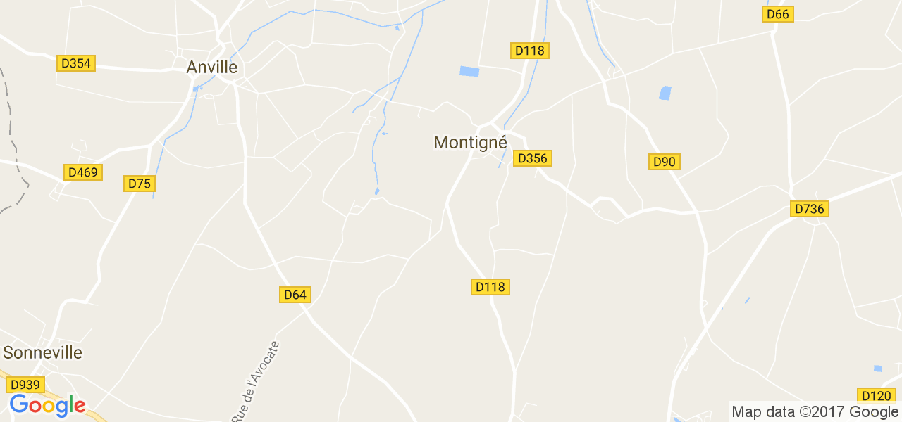 map de la ville de Montigné