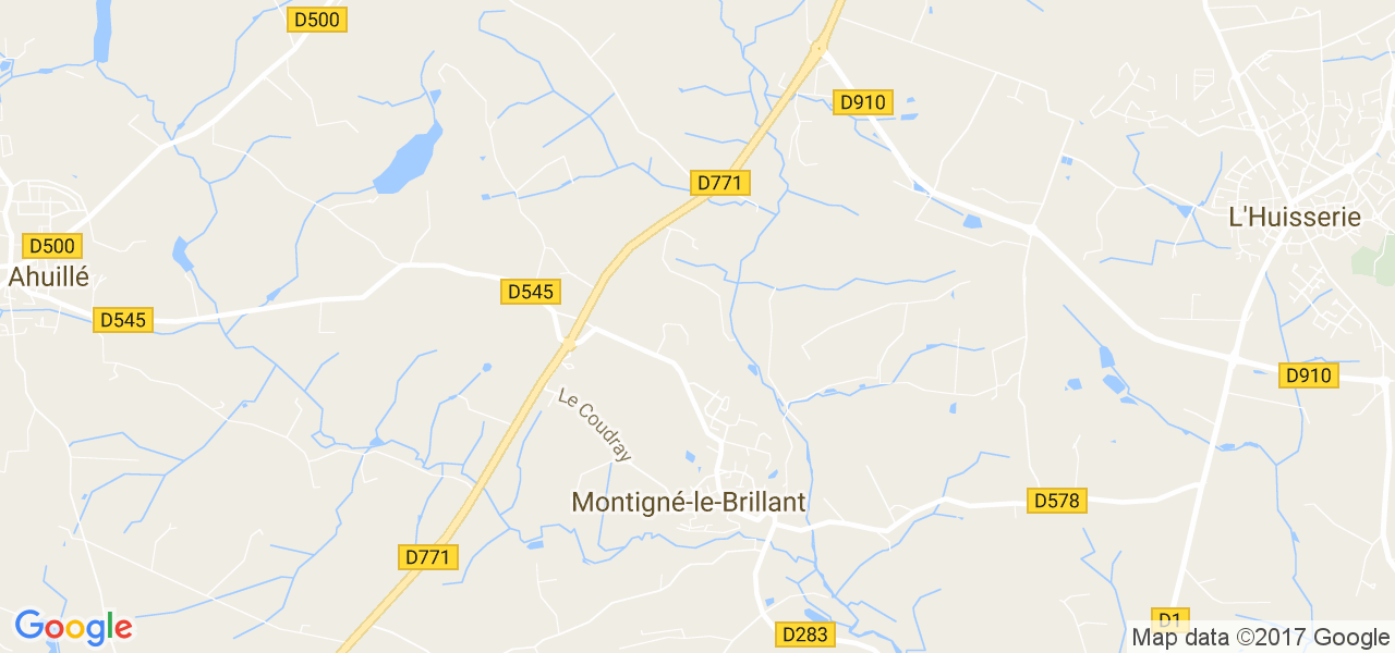 map de la ville de Montigné-le-Brillant