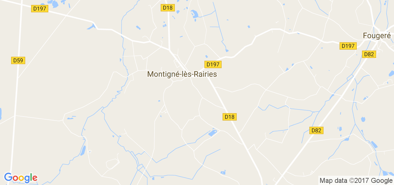 map de la ville de Montigné-lès-Rairies