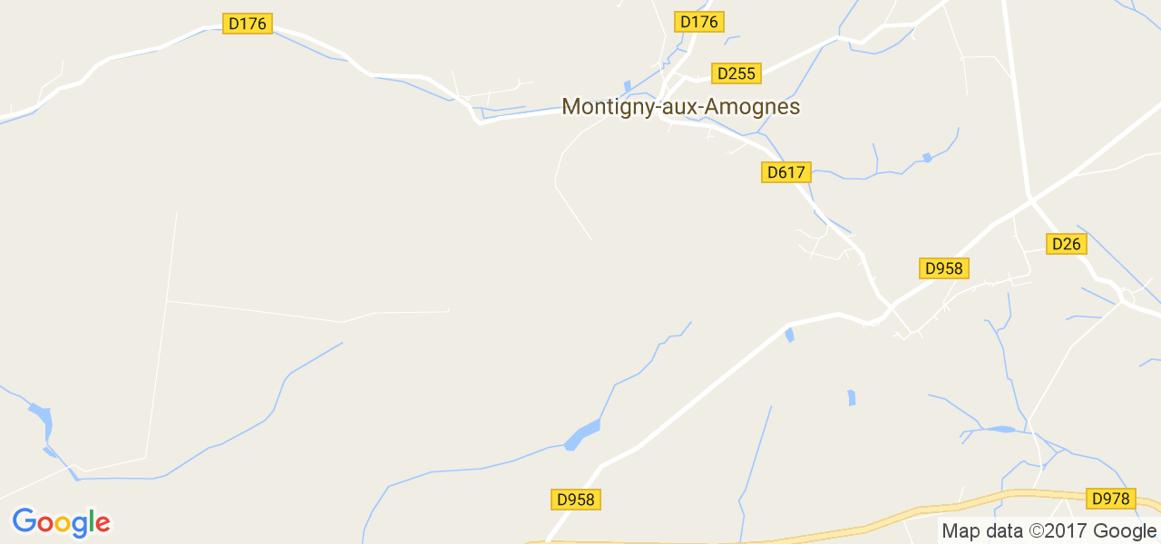 map de la ville de Montigny-aux-Amognes