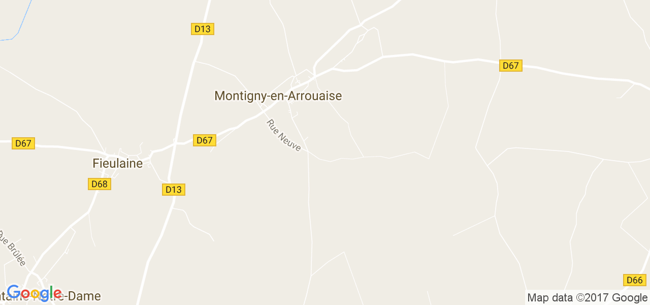 map de la ville de Montigny-en-Arrouaise