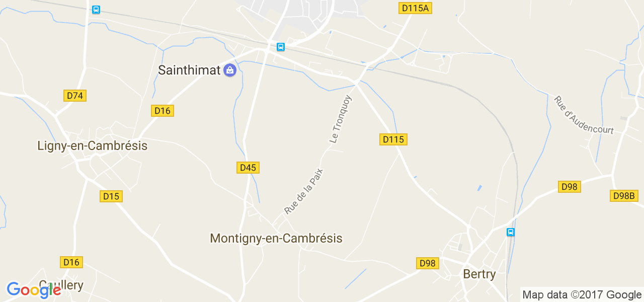 map de la ville de Montigny-en-Cambrésis