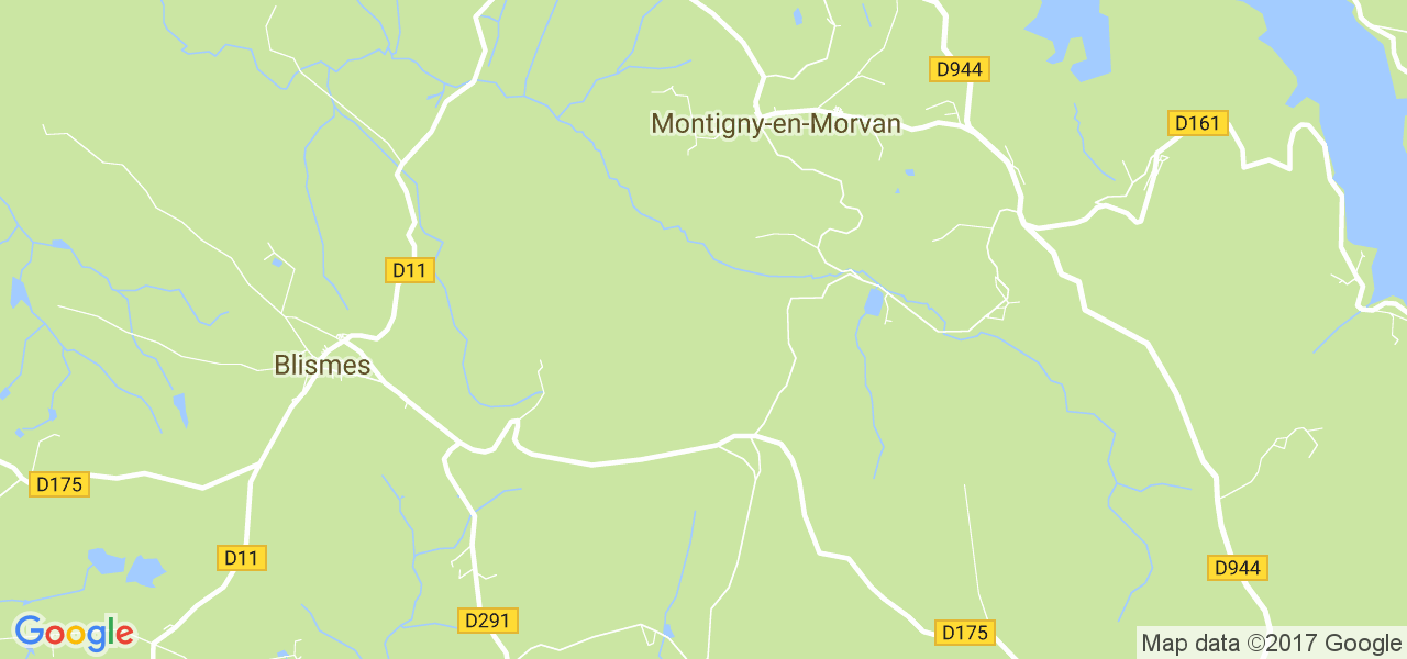 map de la ville de Montigny-en-Morvan