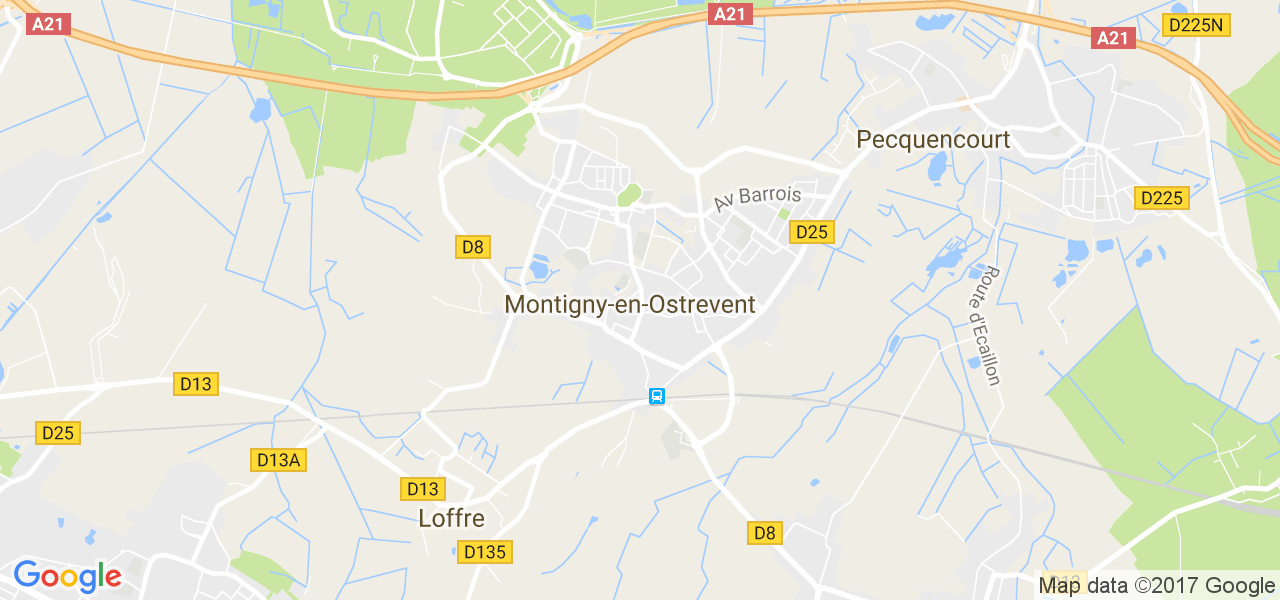 map de la ville de Montigny-en-Ostrevent