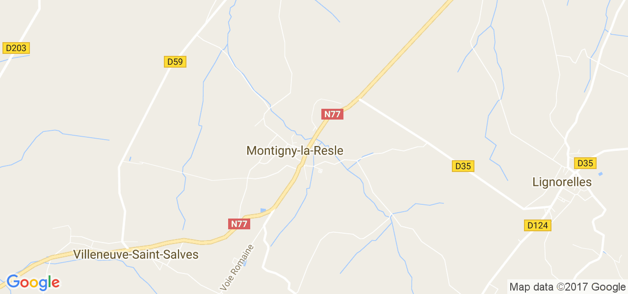 map de la ville de Montigny-la-Resle