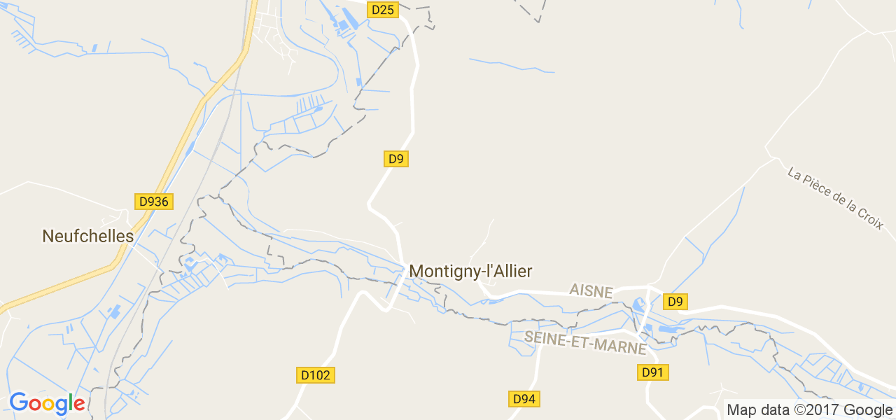 map de la ville de Montigny-l'Allier