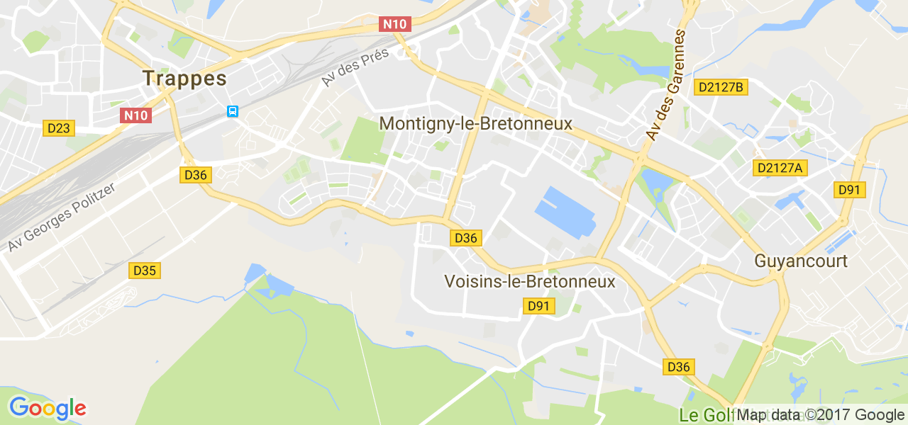 map de la ville de Montigny-le-Bretonneux