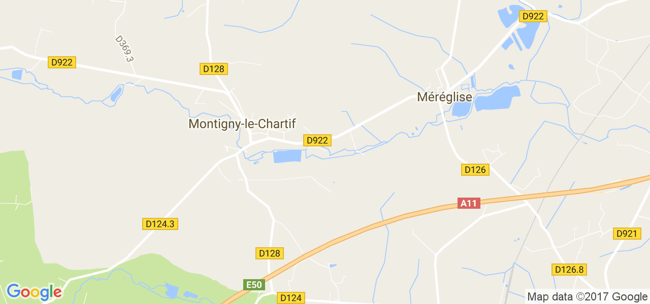 map de la ville de Montigny-le-Chartif