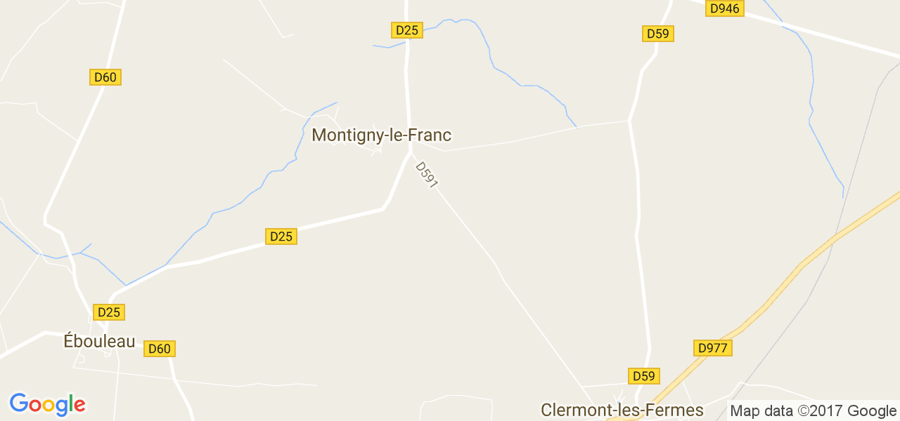 map de la ville de Montigny-le-Franc