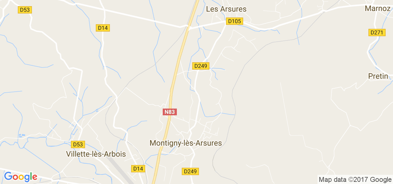 map de la ville de Montigny-lès-Arsures