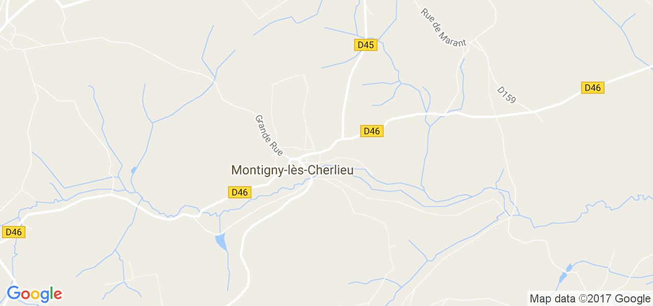 map de la ville de Montigny-lès-Cherlieu