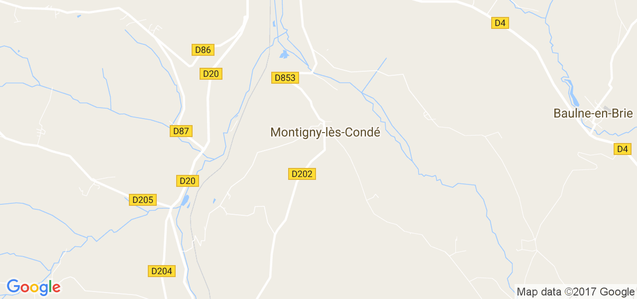 map de la ville de Montigny-lès-Condé