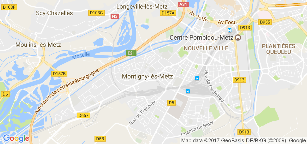 map de la ville de Montigny-lès-Metz