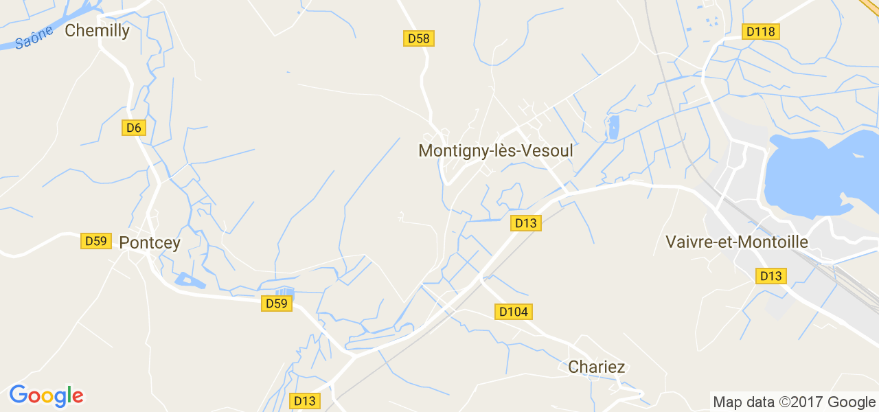 map de la ville de Montigny-lès-Vesoul