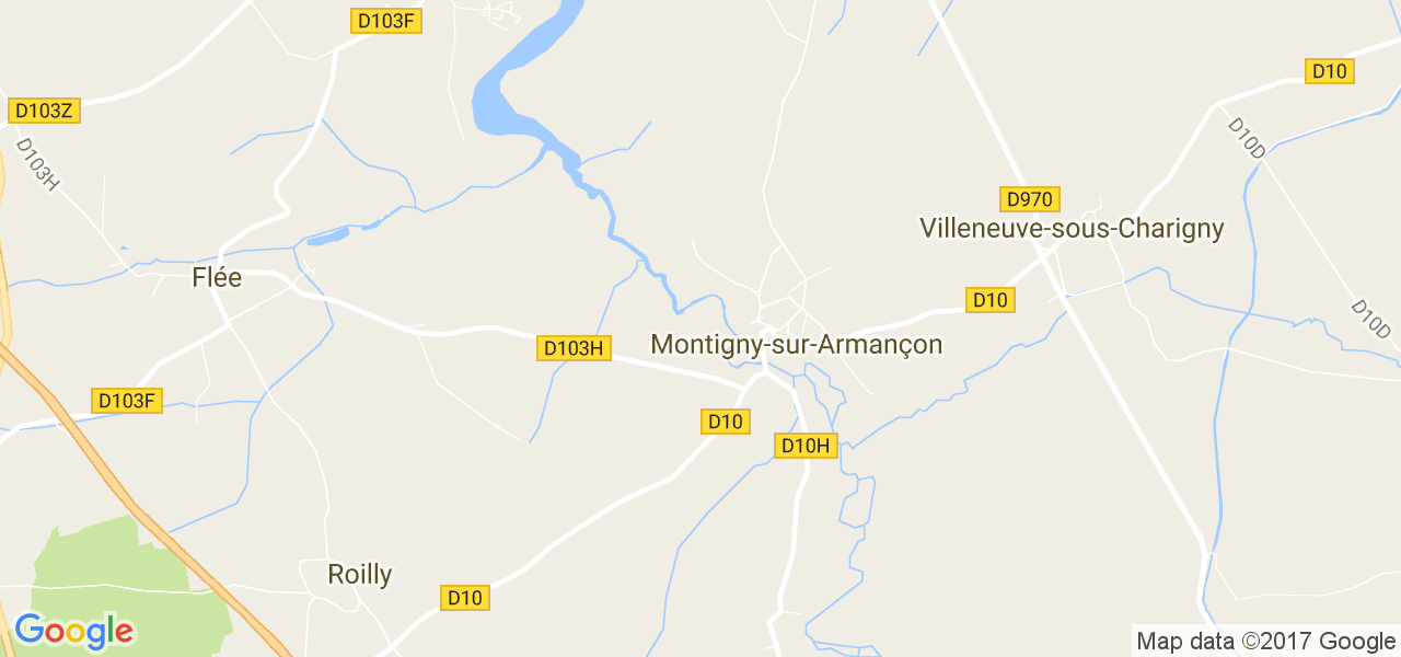 map de la ville de Montigny-sur-Armançon