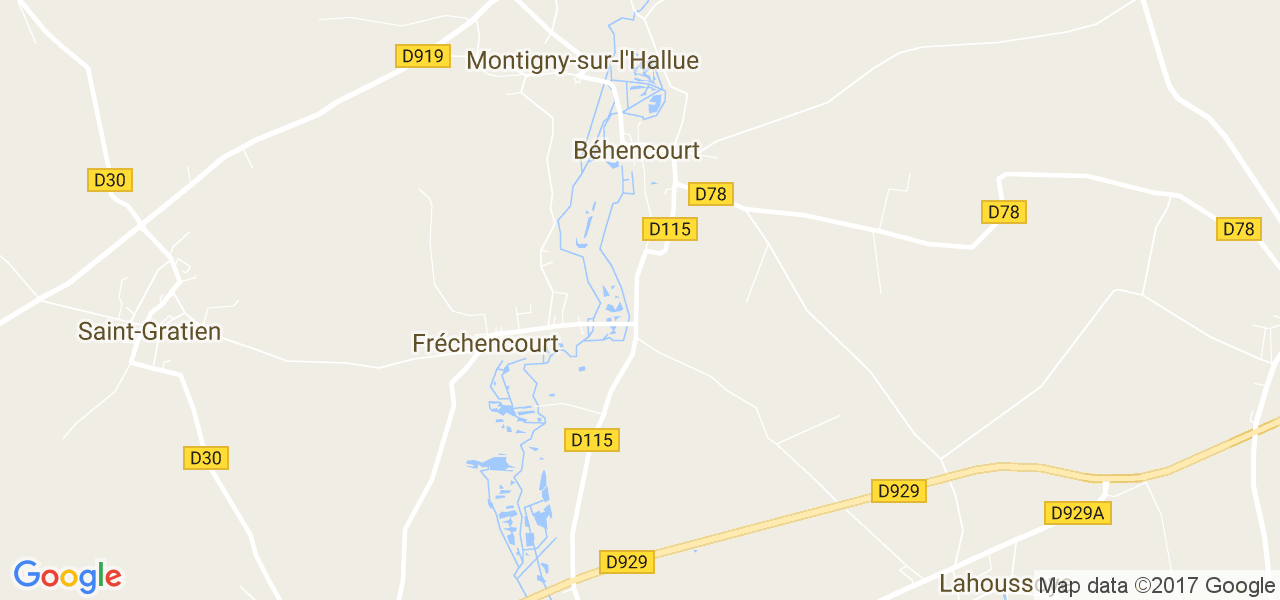 map de la ville de Montigny-sur-l'Hallue