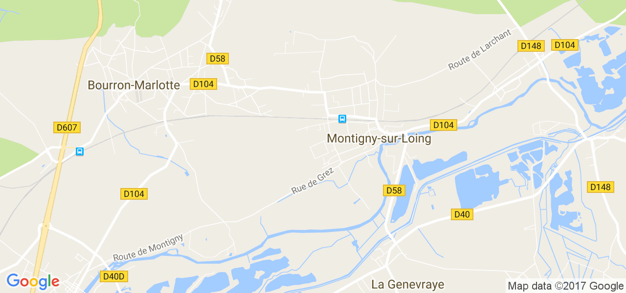 map de la ville de Montigny-sur-Loing