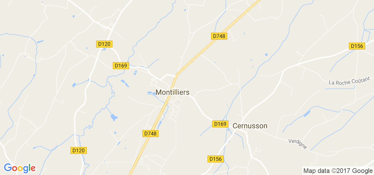 map de la ville de Montilliers