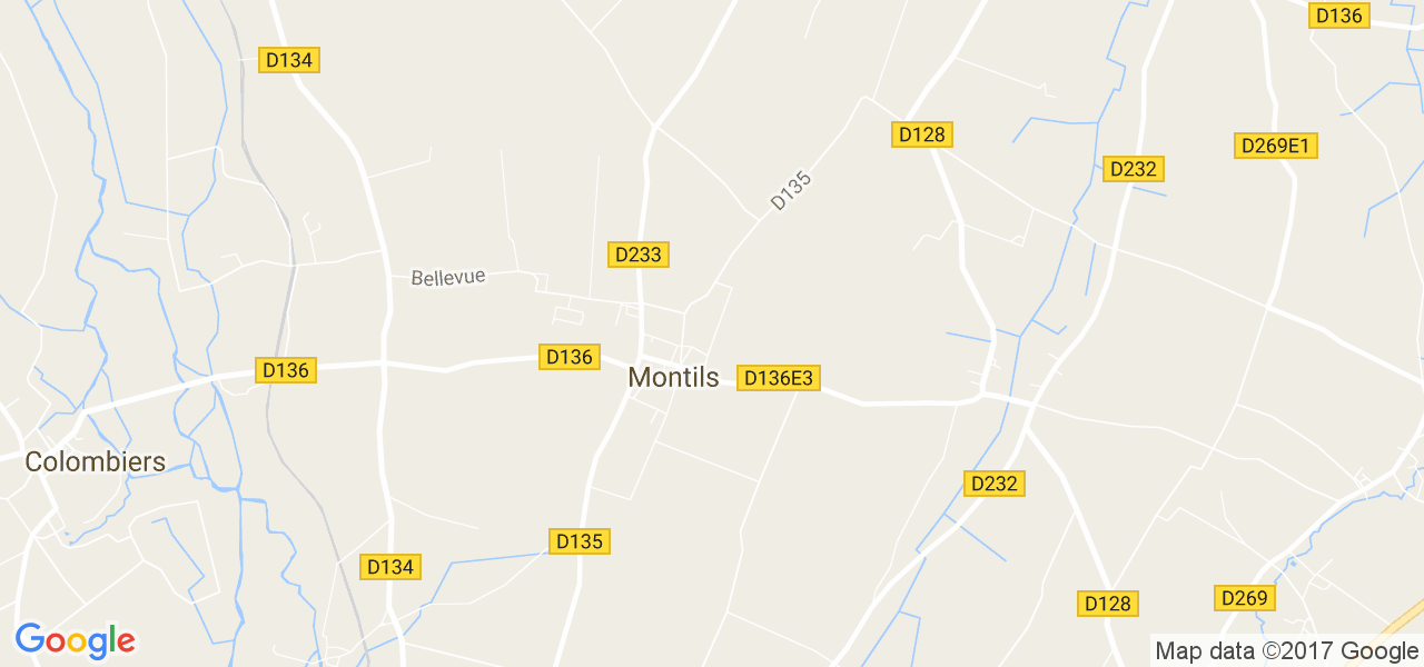 map de la ville de Montils
