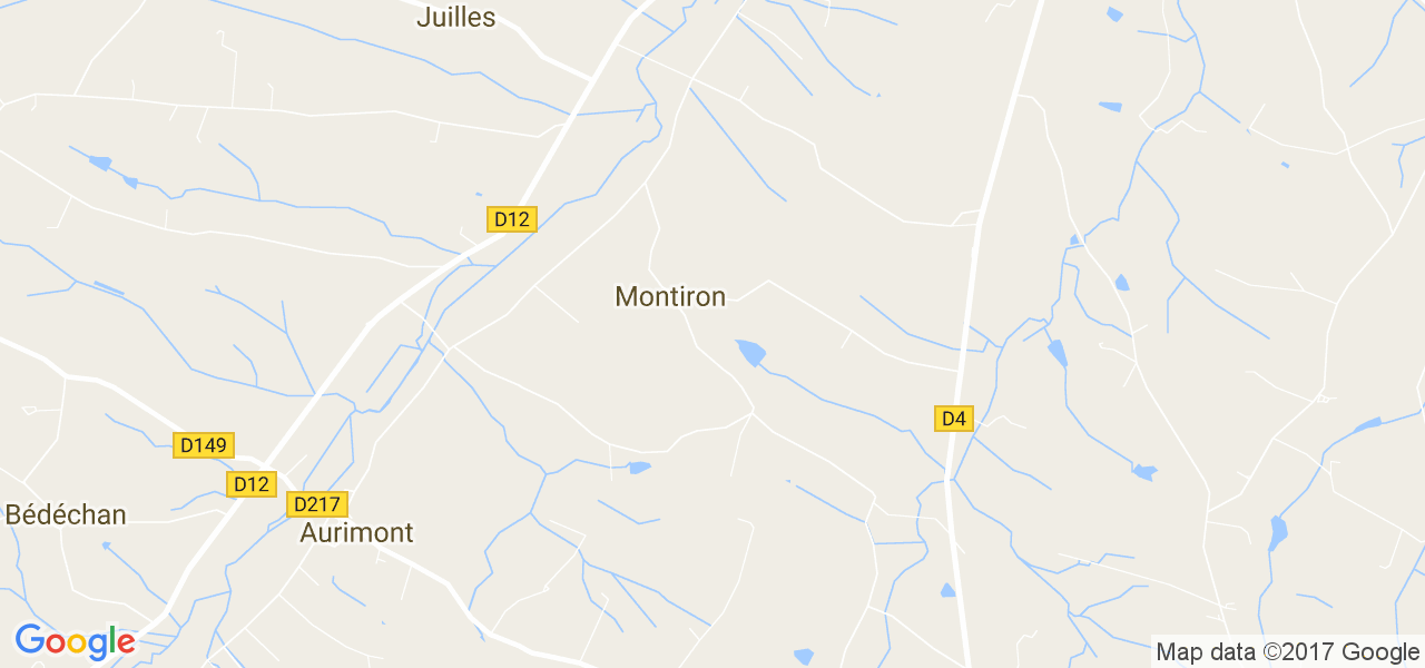 map de la ville de Montiron