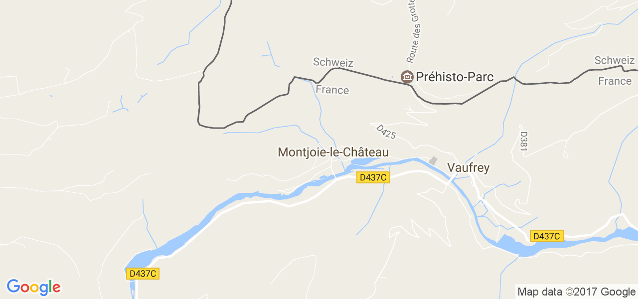 map de la ville de Montjoie-le-Château