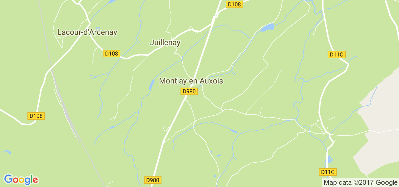 map de la ville de Montlay-en-Auxois