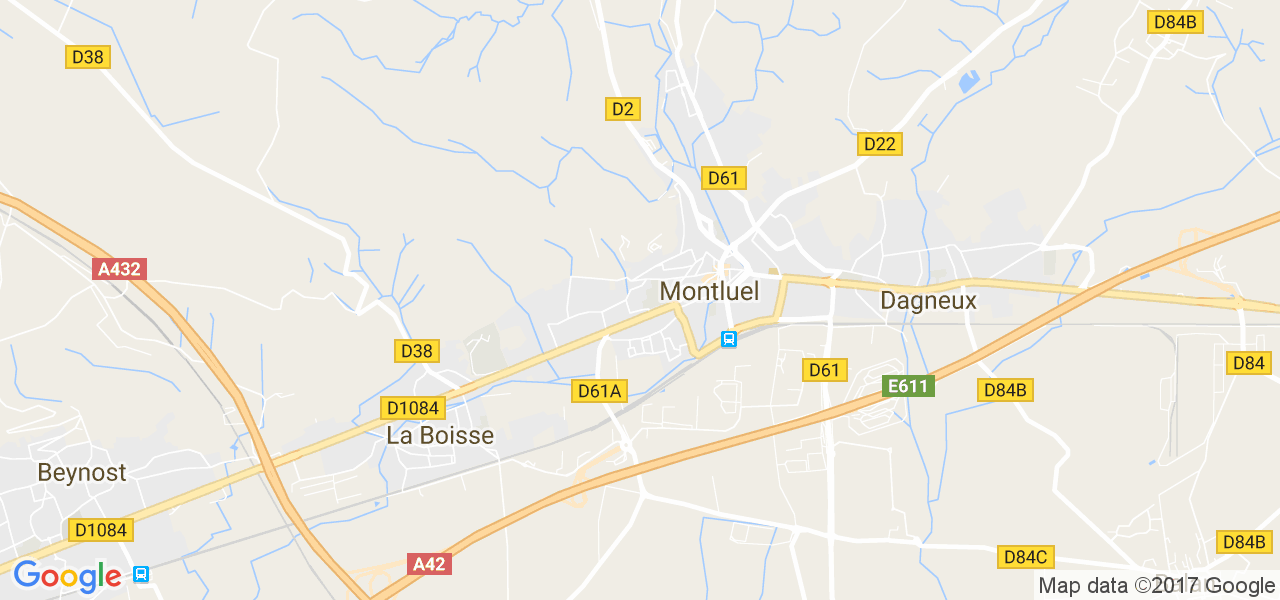 map de la ville de Montluel