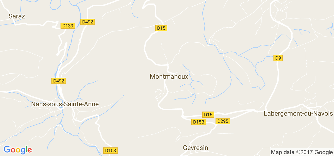 map de la ville de Montmahoux