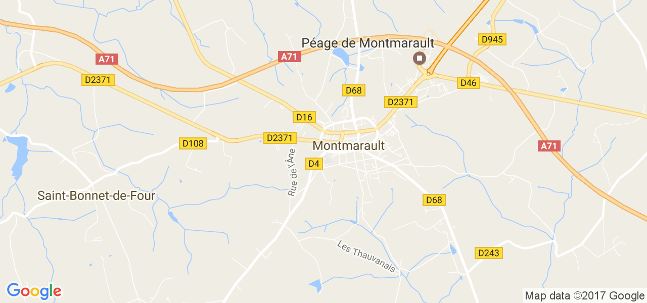 map de la ville de Montmarault