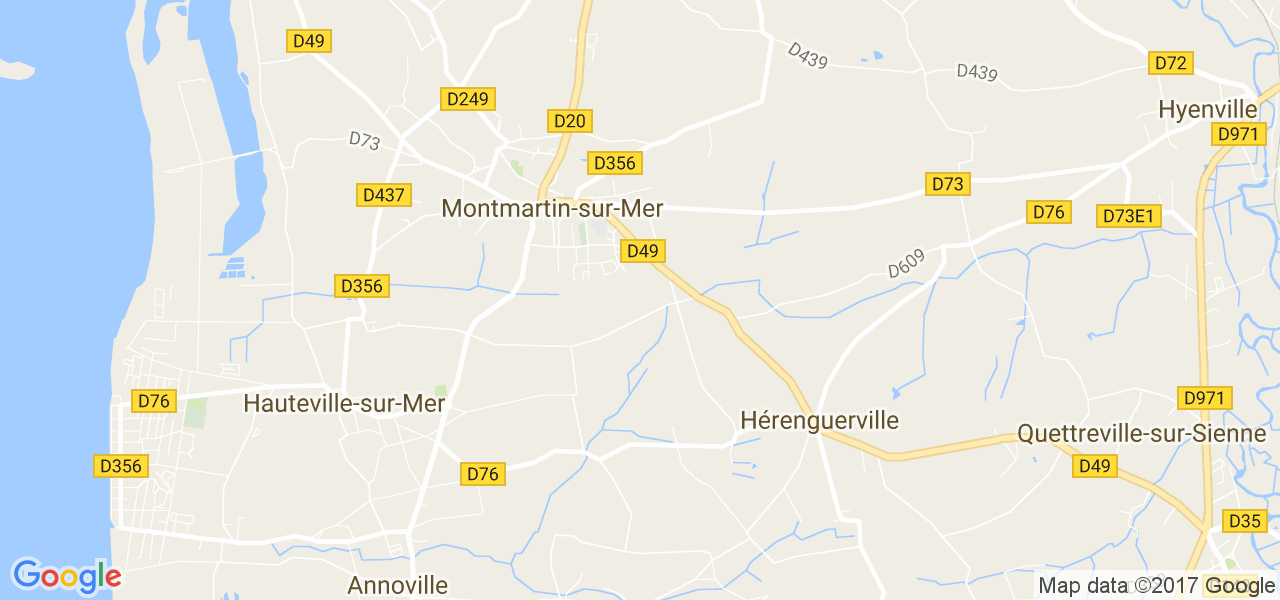 map de la ville de Montmartin-sur-Mer