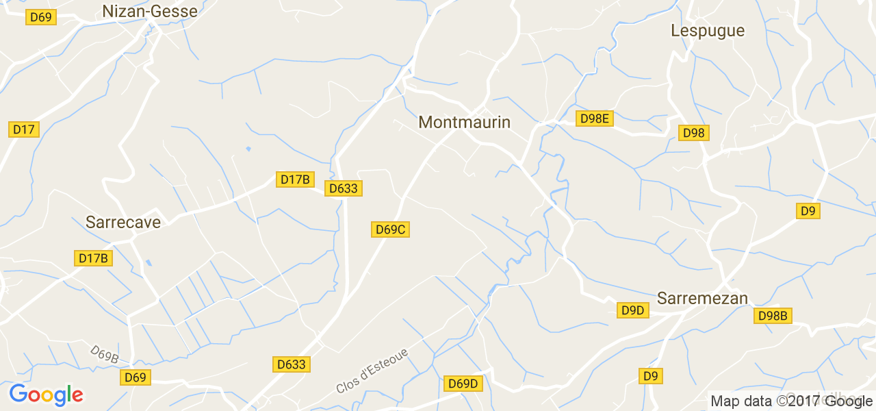 map de la ville de Montmaurin