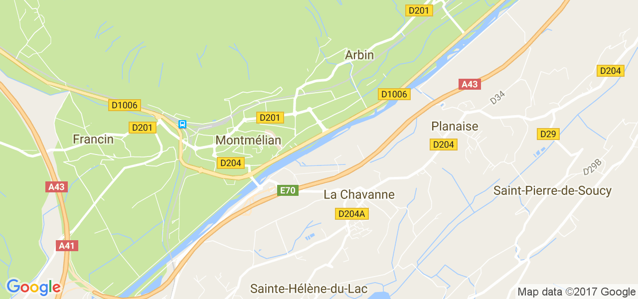 map de la ville de Montmélian