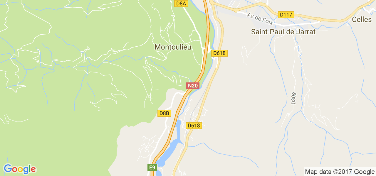 map de la ville de Montoulieu