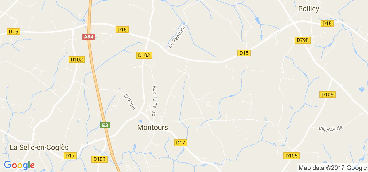 map de la ville de Montours