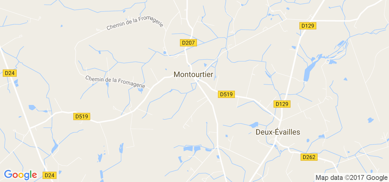 map de la ville de Montourtier