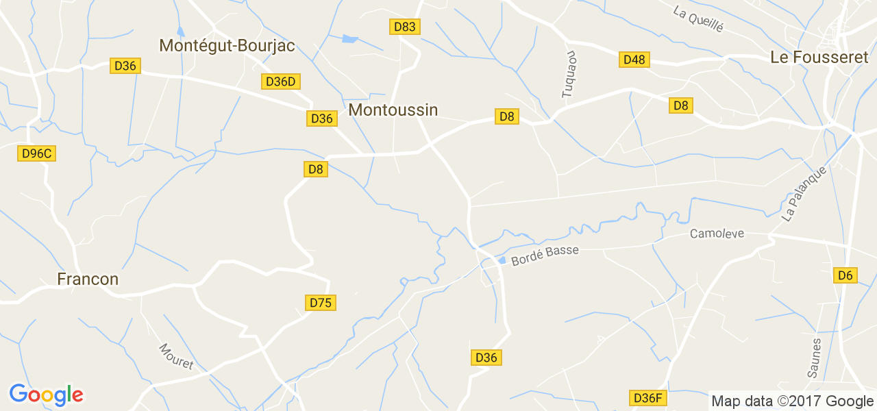 map de la ville de Montoussin