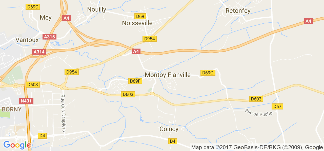 map de la ville de Montoy-Flanville