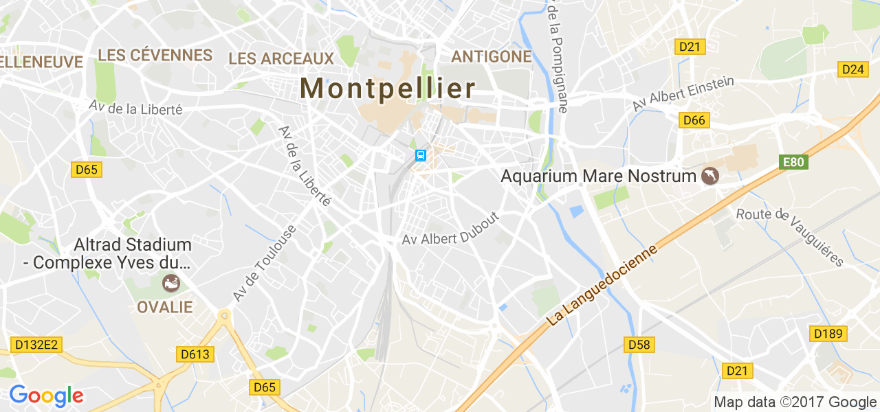 map de la ville de Montpellier