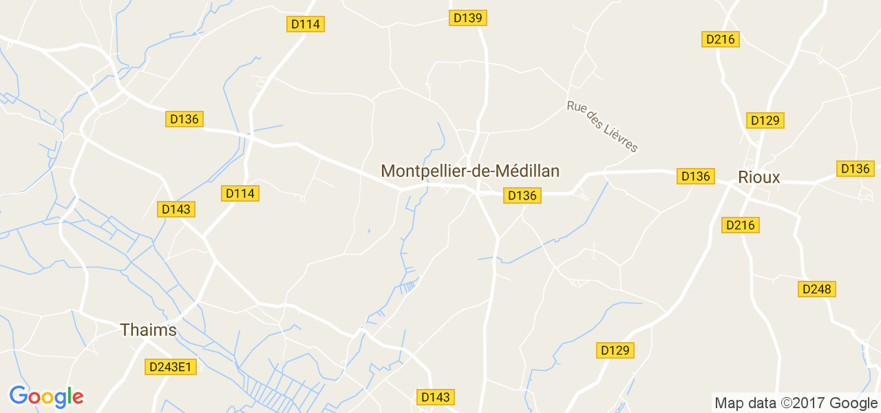 map de la ville de Montpellier-de-Médillan